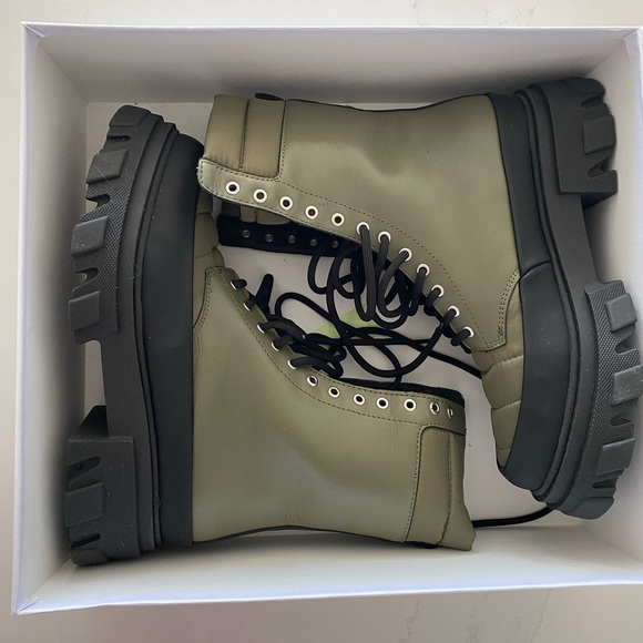 GANNI Track Sole Combat Boots, Color: Kalamata, Size 40 (US 9.5) - Picture 3 of 5